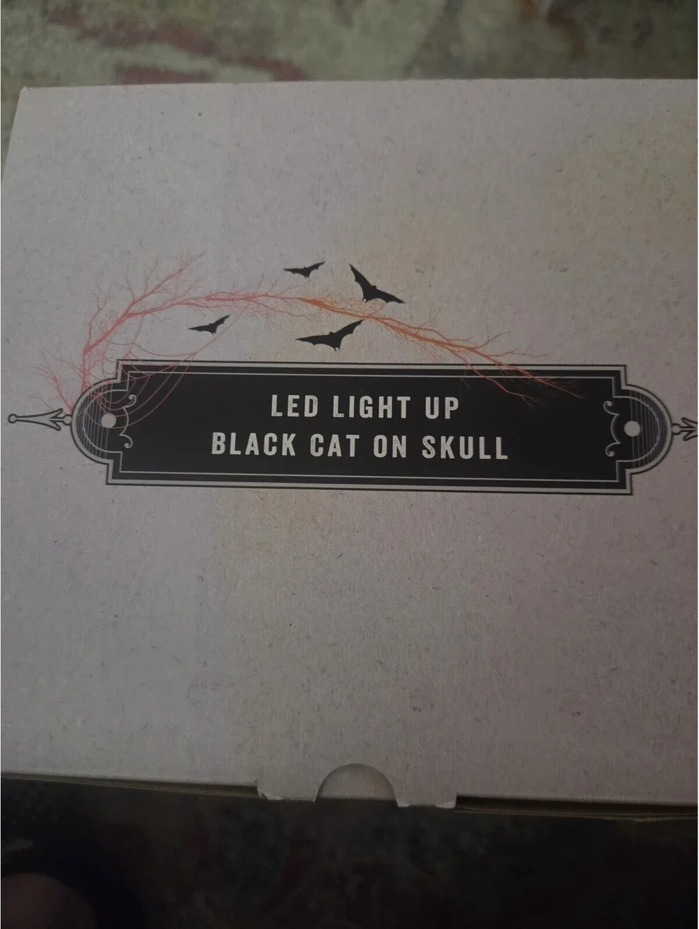 Cracker Barrel Black Cat Skull LED Halloween Decor NIB